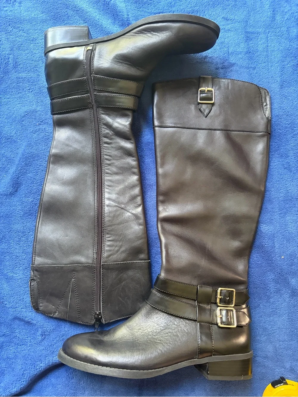 INC International Concepts black leather
